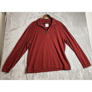 Tommy‎ Bahama Red 1/4 Zip Pullover Long Sleeve Men's XL Comfortable 100% Pima